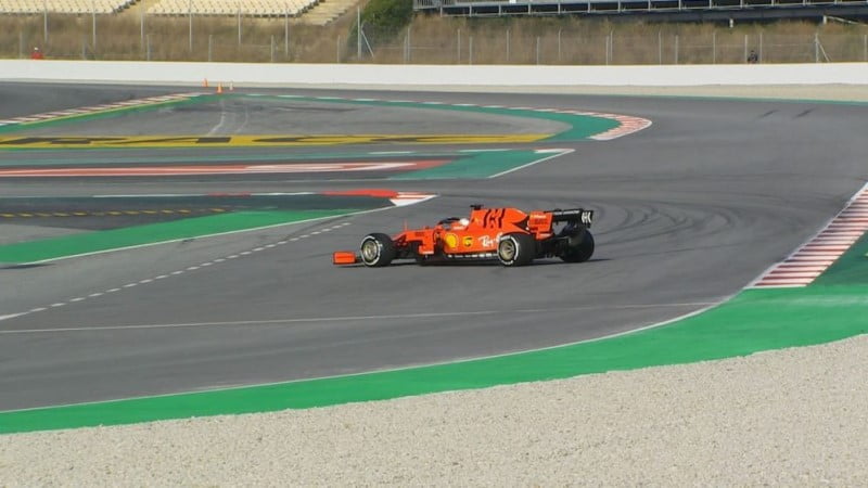 Ferrari driver Sebastian Vettel spins his F1 racing car