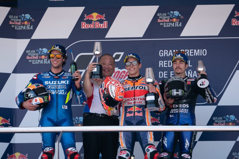 Top-3 riders of the 2019 Spanish MotoGP at Jerez circuit