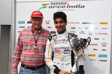 Niki Lauda and Jehan Daruvala (courtesy: Sahara Force India)
