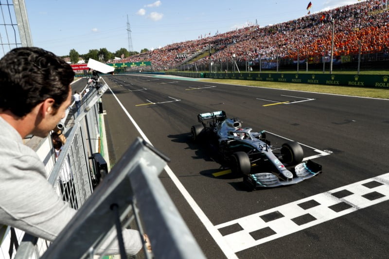 Lewis Hamilton races his Mercedes to a win in Hungary, Indy 500 champion Simon Pagenaud waves the chequered flag