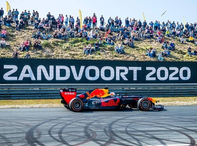 Red Bull Racing conducts a demo run at the F1 Dutch GP circuit Zandvoort