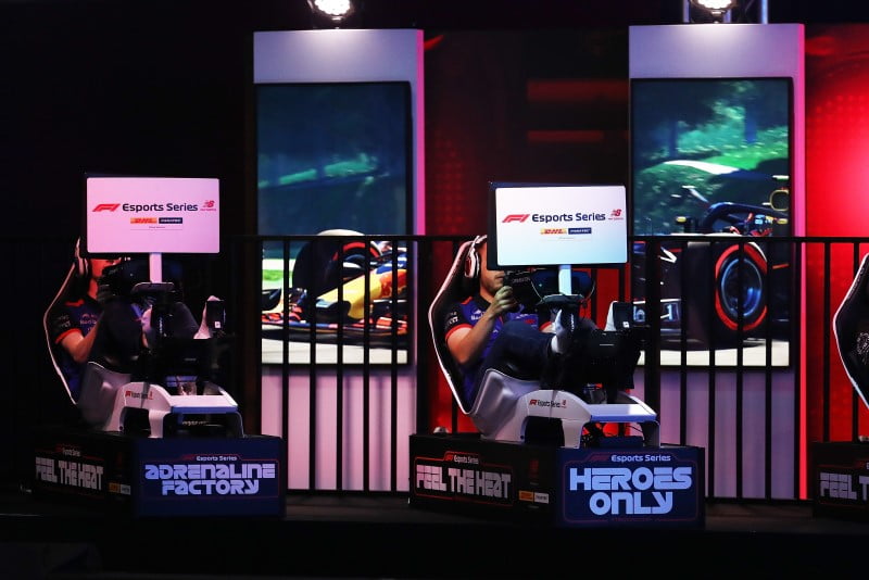 F1's Virtual GP underway as drivers race each other in simulator rigs