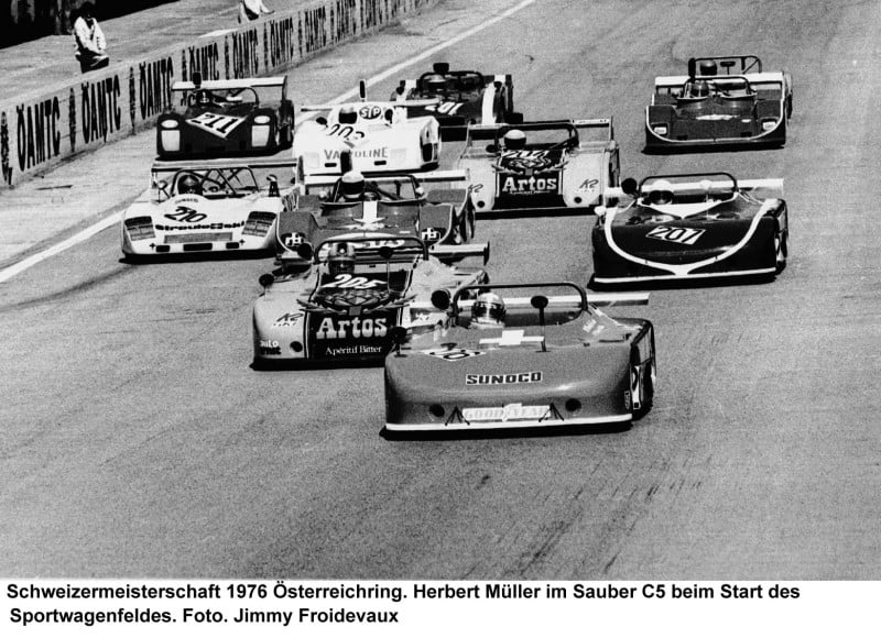 Sauber Motorsport's C5 racing in Austria in 1976