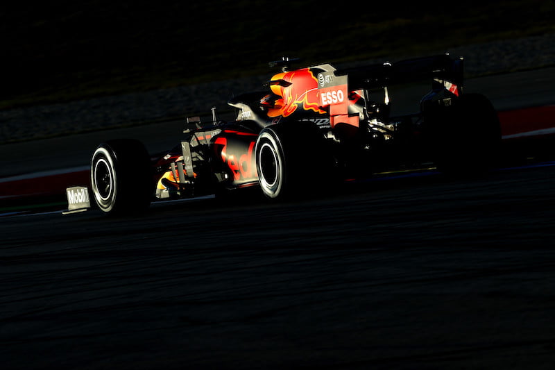 A Red Bull F1 car to race on track powered by a Red Bull power unit